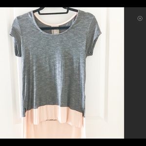 Anthropologie Grey Pink shirt in S